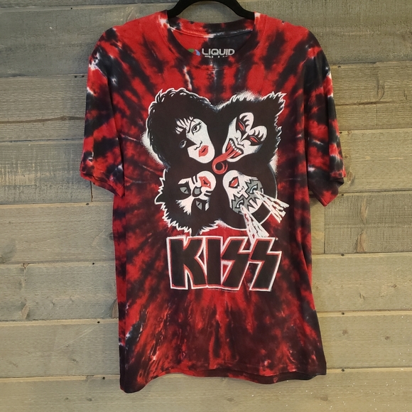 Liquid Blue Other - Kiss Graphic Band Tee Small Tie Dye